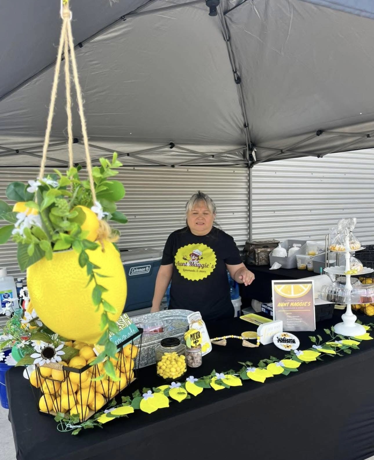 Lemon decorations at the booth