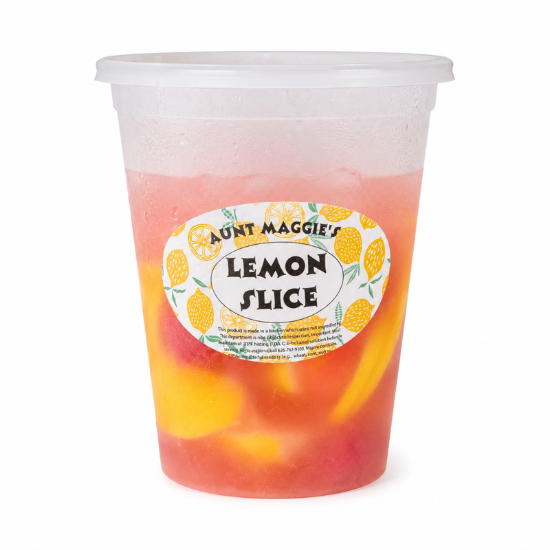 Classic lemon slice lemonade in a clear cup